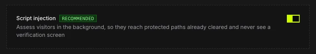 Script injection switched on